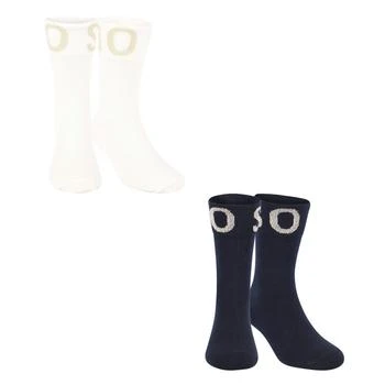 Boss Kids | Set of logo socks in navy and white,商家BAMBINIFASHION,价格¥227