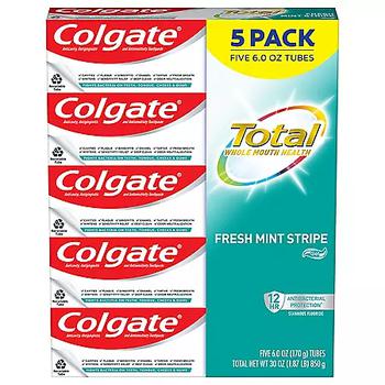 推荐Colgate Total Gel Toothpaste, Fresh Mint Stripe (6.0 oz., 5 pk.)商品