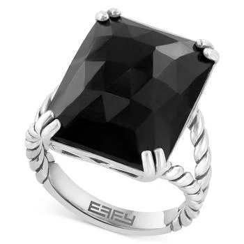 Effy | EFFY® Onyx Rope Statement Ring in Sterling Silver,商家Macy's,价格¥2603