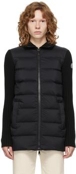 moncler polo, Moncler | Black Down Quilted Cardigan Jacket商品图片 