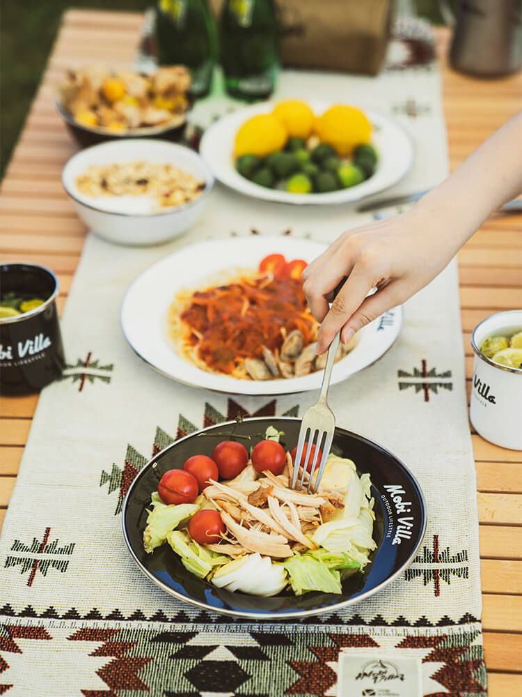 MobiGarden | 精致露营搪瓷碗盘野外厨房餐具装备户外野炊餐盘餐碗商品图片,包邮包税