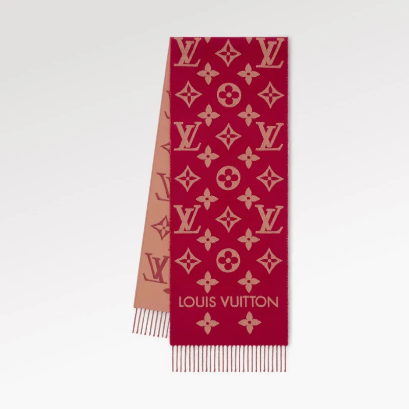 推荐Louis Vuitton 路易威登红色羊毛提花织纹围巾M79502商品