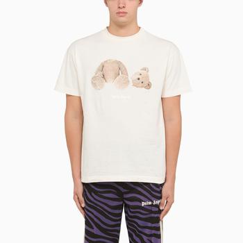 Palm Angels | Bear butter-coloured crew neck t-shirt商品图片,