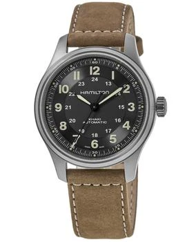 Hamilton | Hamilton Khaki Field Titanium Auto Black Dial Leather Strap Men's Watch H70545550 6.9折, 独家减免邮费