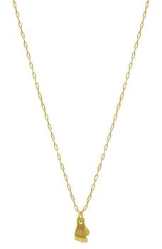 ADORNIA | 14K Gold Vermeil Mighty Hand Pendant Necklace,商家Nordstrom Rack,价格¥120