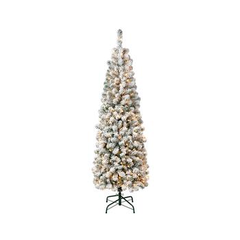 商品National Tree Company | First Traditions 6' Acacia Pencil Slim Flocked Tree with Clear Lights,商家Macy's,价格¥4733图片