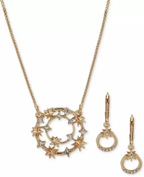 Anne Klein | Gold-Tone Crystal Celestial Pendant Necklace & Drop Earrings Set,商家Macy's,价格¥127