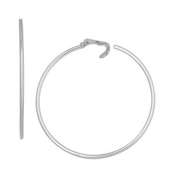 Essentials Jewelry, Essentials | Silver Plated Large Clip-On Hoop Earrings, 2.16"商品图片 5折×额外7折, 额外七折