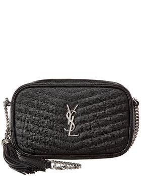 Yves Saint Laurent | Saint Laurent Lou Mini Matelasse Leather Crossbody, Black商品图片,8.9折