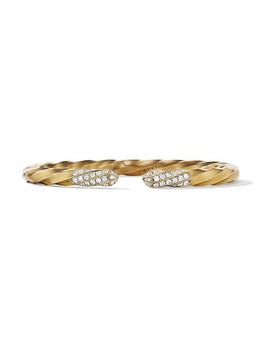 商品David Yurman | Cable Edge Bracelet In 18K Yellow Gold With Pavé Diamonds,商家Saks Fifth Avenue,价格¥57895图片