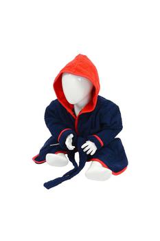 推荐A&R Towels Baby/Toddler Babiezz Hooded Bathrobe (French Navy/Fire Red) (12/24 Months) French Navy/Fire Red (Blue)商品