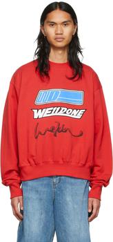 we11done卫衣好不好, We11done | Red Cotton Sweatshirt商品图片 3折