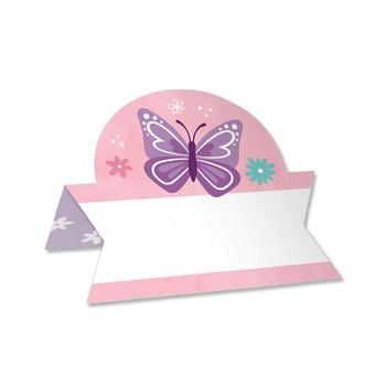 商品Big Dot of Happiness | Beautiful Butterfly - Floral Baby Shower or Birthday Party Tent Buffet Card - Table Setting Name Place Cards - Set of 24,商家Macy's,价格¥104图片