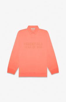 Essentials | Women's Coral Long Sleeve Polo Sweatshirt商品图片,