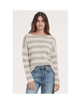360 Cashmere是什么牌子, 360 Cashmere | 360 Cashmere Julia Striped Pullover L, Colour: Alabaster / LT He商品图片 5折