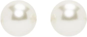 Dries Van Noten | White Pearl Earrings,商家Ssense US,价格¥932
