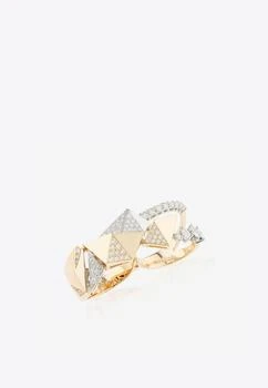 Yeprem | Pink Strada Double Finger Diamond Ring in 18-Karat Yellow and White Gold,商家Thahab,价格¥62416