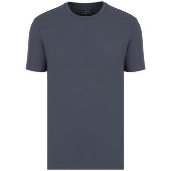 推荐Armani Exchange Small Chest Logo Stretch T-Shirt - Charcoal Blue商品