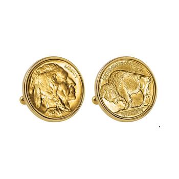 推荐Gold-Layered Buffalo Nickel Bezel Coin Cuff Links商品