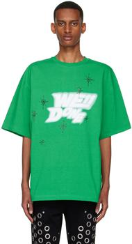 We11done | Green Cotton T-Shirt商品图片,2.5折