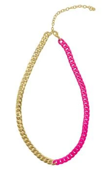 ADORNIA | 14K Gold Plate Two-Tone Neon Curb Chain Necklace 3.9折, 独家减免邮费