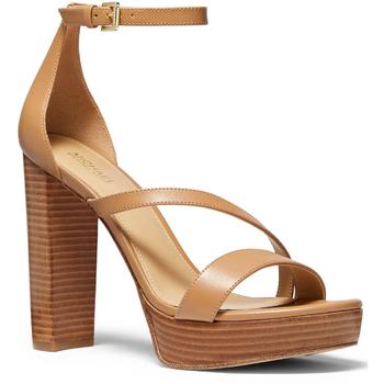 Michael Kors | Michael Kors Womens Tanner Platform Leather Open Toe Block Heels商品图片,6.8折