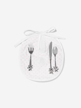 商品English Trousseau | Baby Girls Silver Plated Cutlery Set With Bib,商家Childsplay Clothing,价格¥378图片