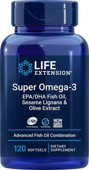 Life Extension | 深海鱼油欧米伽omega-3高纯度超级野生鱼油软胶囊中老年人DHA 120粒/瓶,商家Life Extension,价格¥246