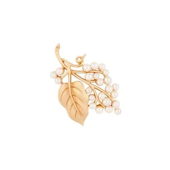 Susan Caplan Vintage | 1960s vintage trifari faux pearl leaf brooch,商家Harvey Nichols,价格¥2489