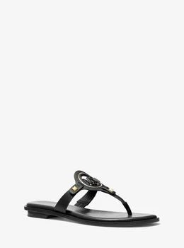 Michael Kors | Aubrey Cutout Leather T-Strap Sandal,商家Michael Kors,价格¥295