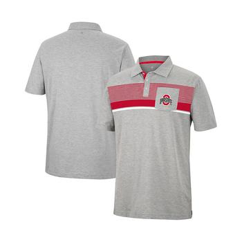 Men's Heathered Gray Ohio State Buckeyes Golfer Pocket Polo Shirt,价格$44.99