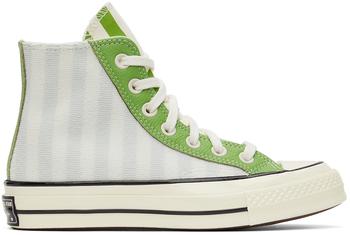 Converse | Green Chuck 70 Striped Terry Cloth High Top Sneakers商品图片,额外8.5折, 独家减免邮费, 额外八五折