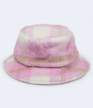 推荐Aeropostale Women's Plaid Faux Fur Bucket Hat***商品