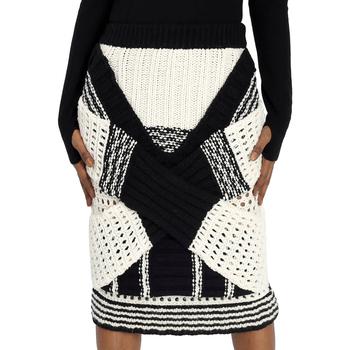 Burberry | Ladies Knitted Wool Cross-panel Skirt商品图片,7折