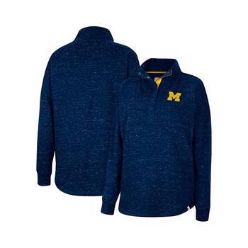 Colosseum | Women's Navy Michigan Wolverines Natalie Speckled Quarter-Snap Top商品图片,