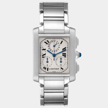 [二手商品] Cartier | Cartier Silver Stainless Steel Tank Francaise W51001Q3 Quartz Men's Wristwatch 28 mm商品图片,7.6折