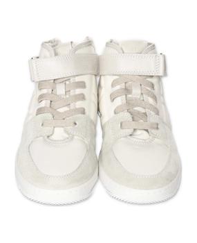 Fendi | Fendi Sneakers Alta Bianca In Pelle Scamosciata Con Lacci E Velcro商品图片,