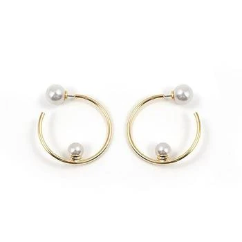 Joomi Lim | Small Hoop Earrings w/ Affixed Pearls & Pearl Backs,商家Verishop,价格¥1102