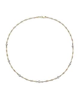 商品Diamond By The Inch 18K Two-Tone Gold & Diamond 7-Station Necklace/16"图片