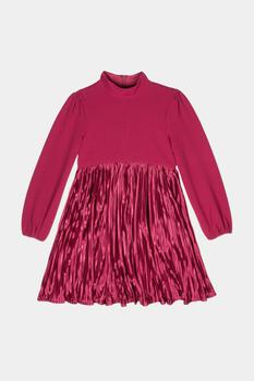 商品Us Angels | Girls Mock Neck Scuba Pleated Satin Skirt Crepe Dress,商家Lord & Taylor,价格¥84图片