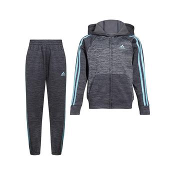 adidas裤子好不好, Adidas | Little Boys Melange Fleece Jacket and Pants, 2-Piece Set商品图片 
