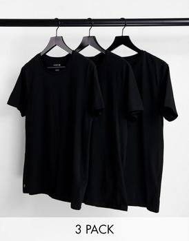 Lacoste | Lacoste 3 pack loungewear t-shirts in black商品图片,7折×额外9.5折, 额外九五折