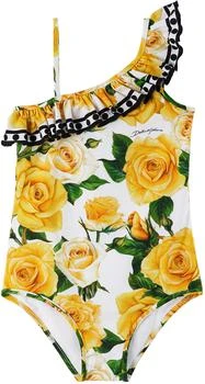 Dolce & Gabbana | Kids Yellow Ruffled Swimsuit,商家SSENSE,价格¥2237
