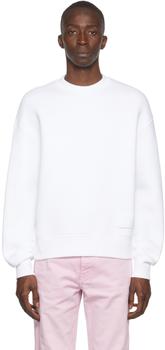 ami卫衣价格, AMI | White Cotton Sweatshirt商品图片 3.6折, 满2件减$5, 满减