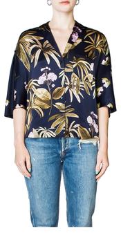 vince真丝, Vince | Tropical Garden Silk Pj Shirt In Marine商品图片 7折