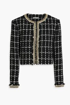 Alice + Olivia | Sabina embellished checked metallic bouclé-tweed jacket,商家THE OUTNET US,价格¥2854