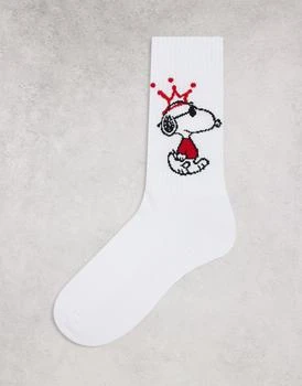 ASOS | ASOS DESIGN sports sock in white with Snoopy design 