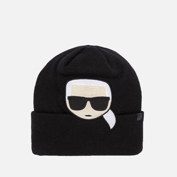 Karl Lagerfeld Paris | KARL LAGERFELD Women's K/Ikonik Embroidery Beanie - Black商品图片,额外6.5折, 额外六五折