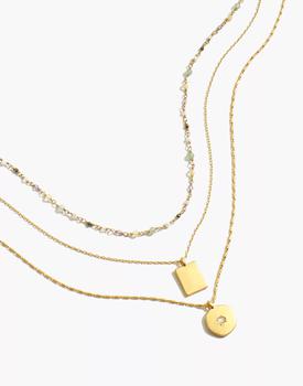 推荐Stone Collection Three-Piece Multi-Stone Necklace Set商品
