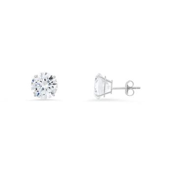 商品Kylie Harper | 10k White Gold Petite 4mm Round-cut Cubic Zirconia  CZ Stud Earrings,商家Jomashop,价格¥353图片